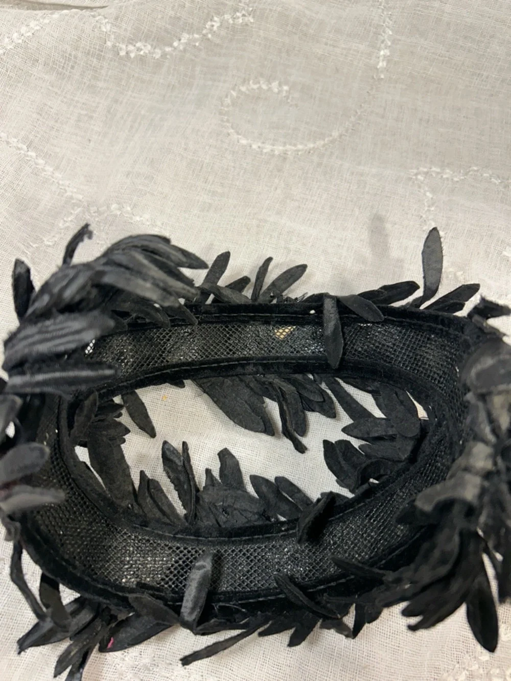 Vintage floral flower or feather headpiece halo piece - Picture 8 of 9